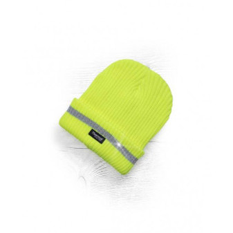 Zimní čepice pletená fleece  ARDON®SPARK s reflex. pruhem žlutá