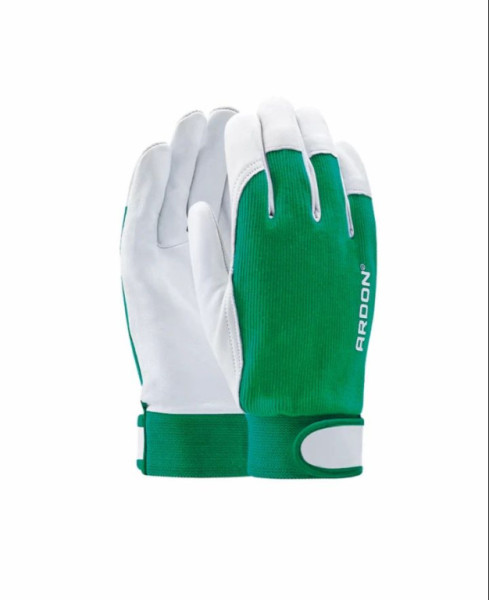 Kombinované rukavice ARDON®HOBBY 08/M - s prodejní etiketou zelené