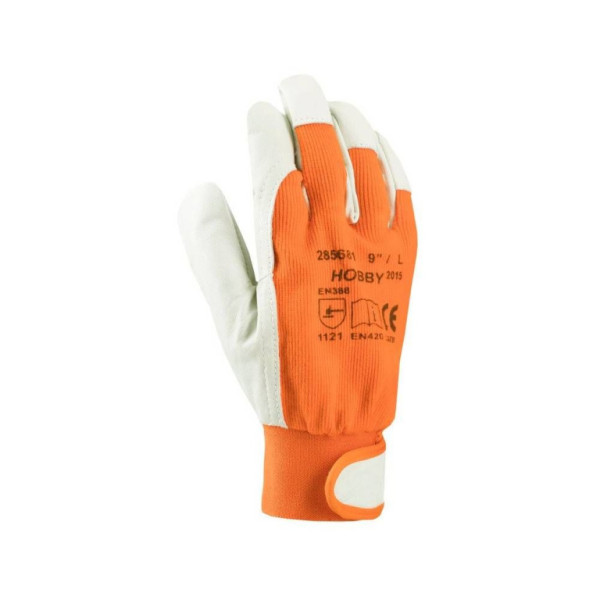 Kombinované rukavice ARDON®HOBBY 09/L - s prodejní etiketou oranžové