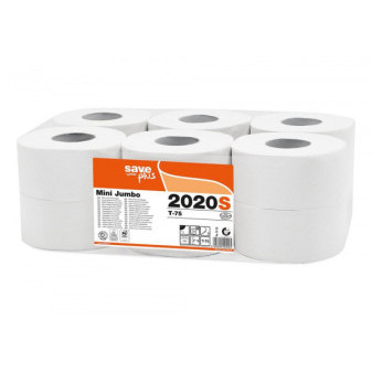 Toaletní papír Jumbo 190mm 2vrs. bílý 75%bělost 12ks (2020S) / prodej pouze po balení