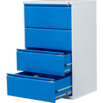 Dvouřadá kovová kartotéka A4 Exe|4 zásuvky|modrá