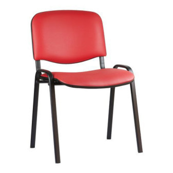 Konferenční židle Manutan ISO Leath Black|červená