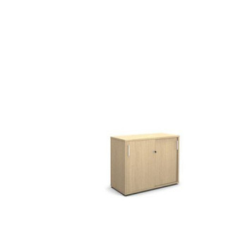 Nízká široká skříň MOON|77,7x80x42,5cm|s posuvnými dveřmi|bělený dub