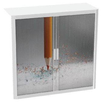 Kovová spisová skříň s roletou|104x110x41,5cm|oranžová pastelka