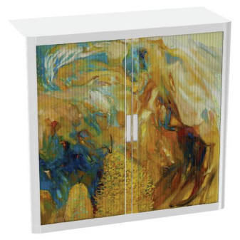Kovová spisová skříň s roletou|104x110x41,5cm|malba