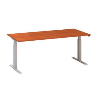 Výškově nastavitelný kancelářský stůl Alfa Up s šedým podnožím|180x80x61,5-127,5cm|divoká třešeň