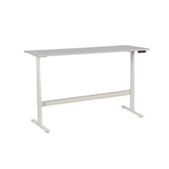 Výškově nastavitelný kancelářský stůl Manutan|200x80x62,5-127,5cm|rovný|ABS 2mm|světle šedá