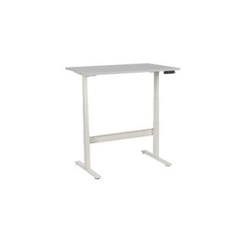 Výškově nastavitelný kancelářský stůl Manutan|120x80x62,5-127,5cm|rovný|ABS 2mm|světle šedá