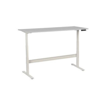 Výškově nastavitelný kancelářský stůl Manutan|180x80x62,5-127,5cm|rovný|ABS 2mm|světle šedá