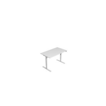 Výškově nastavitelný kancelářský stůl TOP O s bílým podnožím|140x80x70,5-119,5cm|bílá
