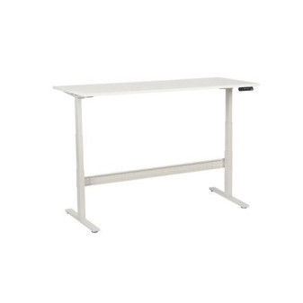 Výškově nastavitelný kancelářský stůl Manutan|180x80x62,5-127,5cm|rovný|ABS 2mm|bílá