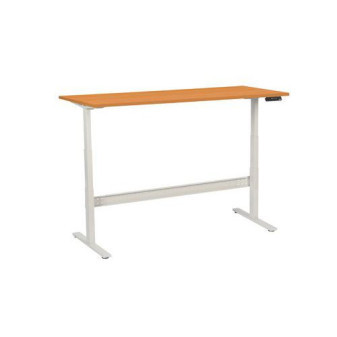 Výškově nastavitelný kancelářský stůl Manutan|180x80x62,5-127,5cm|rovný|ABS 2mm|buk