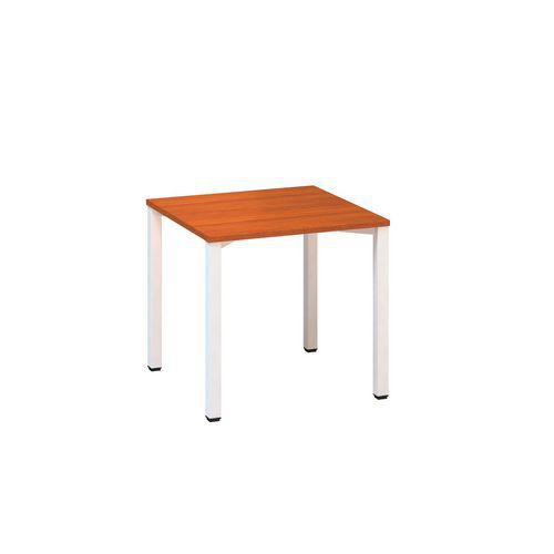 Konferenční stůl Alfa 420 s bílým podnožím|80x80x74,2cm|rovný|třešeň