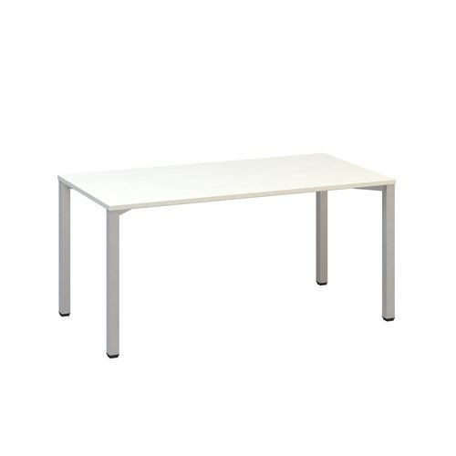 Konferenční stůl Alfa 420 s šedým podnožím|160x80x74,2cm|rovný|bílá