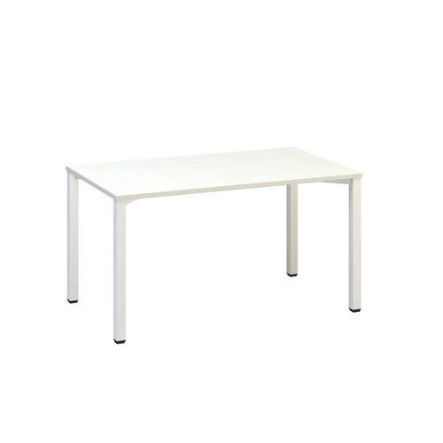 Konferenční stůl Alfa 420 s bílým podnožím|140x80x74,2cm|rovný|bílá