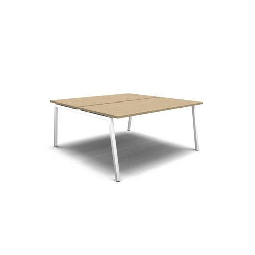 Sdružený kancelářský stůl MOON A|160x164x74cm|rovný|bělený dub/bílá