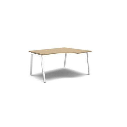 Ergo kancelářský stůl MOON A|140x120x74cm|pravý|bělený dub/bílá