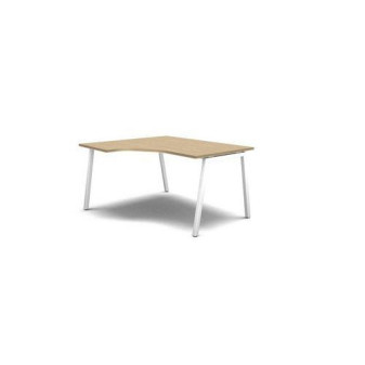 Ergo kancelářský stůl MOON A|140x120x74cm|levý|bělený dub/bílá