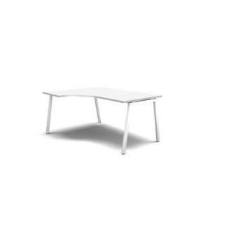 Ergo kancelářský stůl MOON A|160x120x74cm|levý|bělený dub/bílá