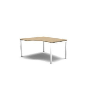 Ergo kancelářský stůl MOON U|140x120x74cm|bělený dub/bílá