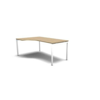 Ergo kancelářský stůl MOON U|180x120x74cm|bělený dub/bílá
