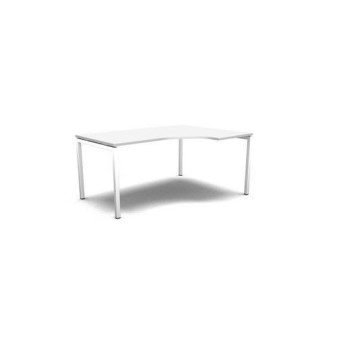 Stůl pracovní-ergo pravý|deska bílá|podnož bílá