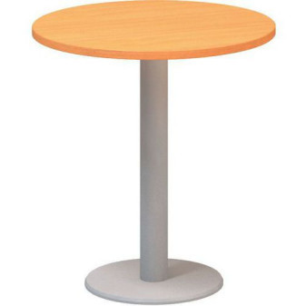 Kruhový konferenční stůl Alfa 400 s šedým podnožím|70x74,2cm|buk Bavaria