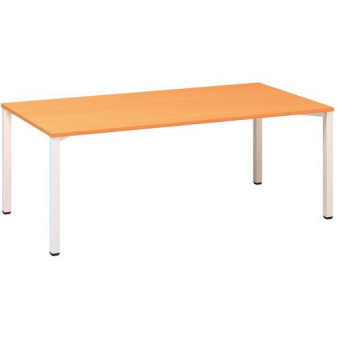 Konferenční stůl Alfa 420 s bílým podnožím|200x100x74,2cm|buk Bavaria