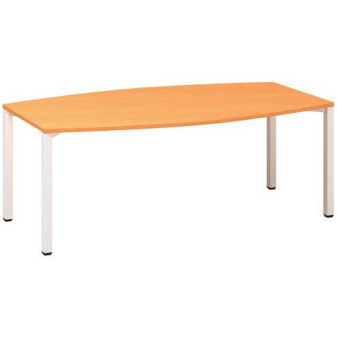 Konferenční stůl Alfa 420 s bílým podnožím|200x110x74,2cm|buk Bavaria