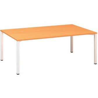 Konferenční stůl Alfa 420 s bílým podnožím|200x120x74,2cm|buk Bavaria