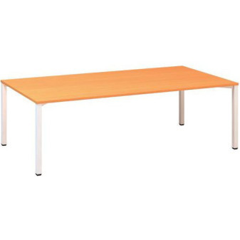 Konferenční stůl Alfa 420 s bílým podnožím|240x120x74,2cm|buk Bavaria