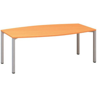 Konferenční stůl Alfa 420 s šedým podnožím|200x110x74,2cm|buk Bavaria
