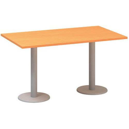 Konferenční stůl Alfa 400 s šedým podnožím|140x80x74,2cm|buk Bavaria