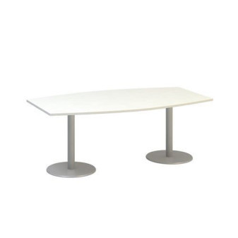 Konferenční stůl Alfa 400|200x110x74,2cm|deska barel|bílá|RAL9022