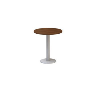 Kruhový konferenční stůl Alfa 400 s šedým podnožím|70x74,2cm|ořech