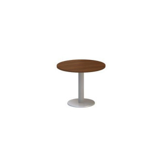 Kruhový konferenční stůl Alfa 400 s šedým podnožím|70x50,7cm|ořech