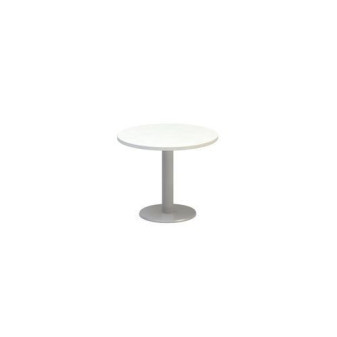 Kruhový konferenční stůl Alfa 400 s šedým podnožím|70x50,7cm|bílá