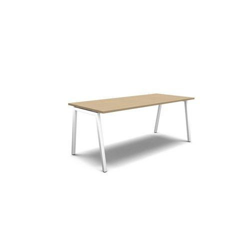 Rovný kancelářský stůl MOON A|180x80x74cm|rovný|bělený dub/bílá