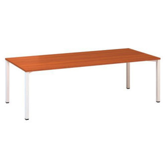 Konferenční stůl Alfa 420 s bílým podnožím|240x100x74,2cm|třešeň
