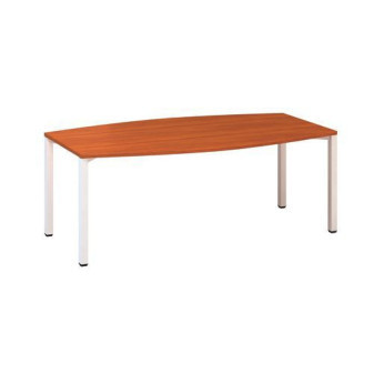 Konferenční stůl Alfa 420 s bílým podnožím|200x110x74,2cm|třešeň