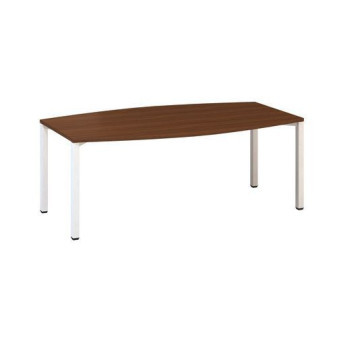 Konferenční stůl Alfa 420 s bílým podnožím|200x110x74,2cm|ořech
