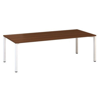 Konferenční stůl Alfa 420 s bílým podnožím|240x100x74,2cm|ořech