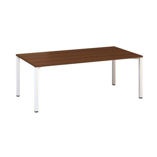 Konferenční stůl Alfa 420 s bílým podnožím|200x100x74,2cm|ořech