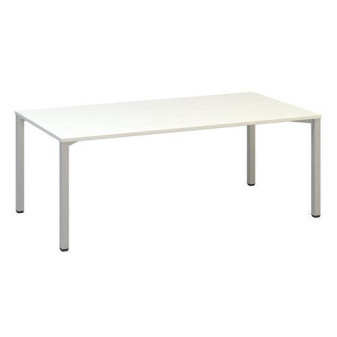 Konferenční stůl Alfa 420 s šedým podnožím|200x100x74,2cm|bílá
