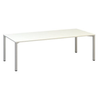 Konferenční stůl Alfa 420 s šedým podnožím|240x100x74,2cm|bílá