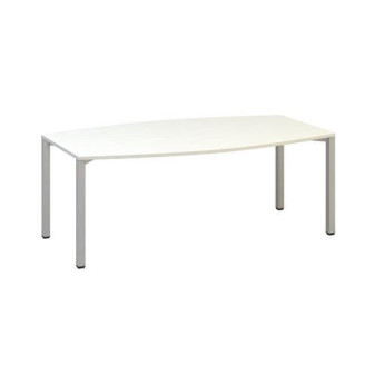 Konferenční stůl Alfa 420 s šedým podnožím|200x110x74,2cm|bílá