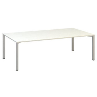 Konferenční stůl Alfa 420 s šedým podnožím|240x120x74,2cm|bílá