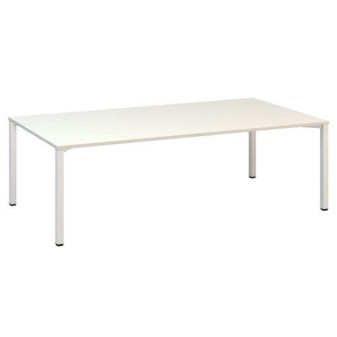 Konferenční stůl Alfa 420 s bílým podnožím|240x120x74,2cm|bílá