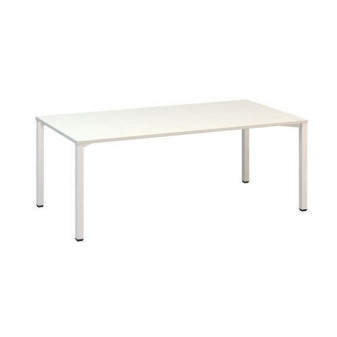 Konferenční stůl Alfa 420 s bílým podnožím|200x100x74,2cm|bílá