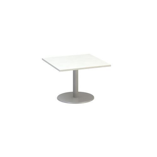 Konferenční stůl Alfa 400 s šedým podnožím|80x80x50,7cm|bílá